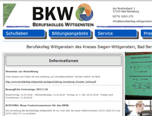 Tablet Screenshot of berufskolleg-wittgenstein.de